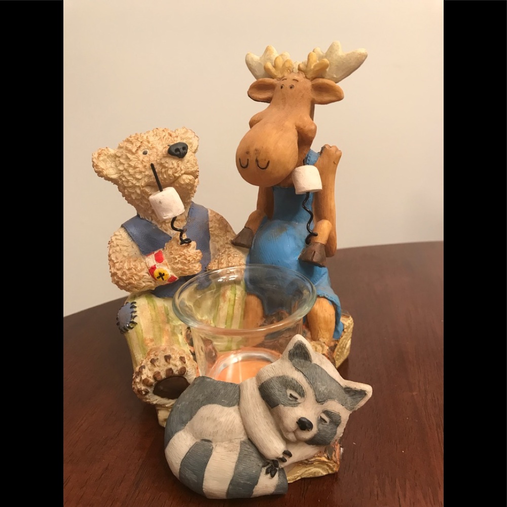 Cute Animals Camping Candleholder